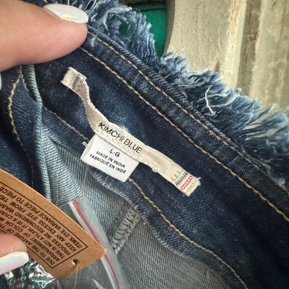 URBAN OUTFITTERS NWT Denim and Lace  Asymmetrical Knee-Length Pencil Skirt - Picture 4 of 4